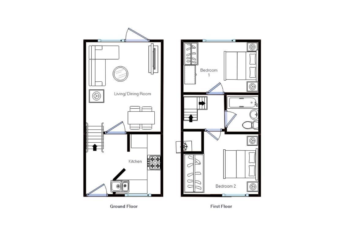 Modern 2 Bed House Sleeps 6 Southam Town Centre - Inspire Homes Ltd Ngoại thất bức ảnh